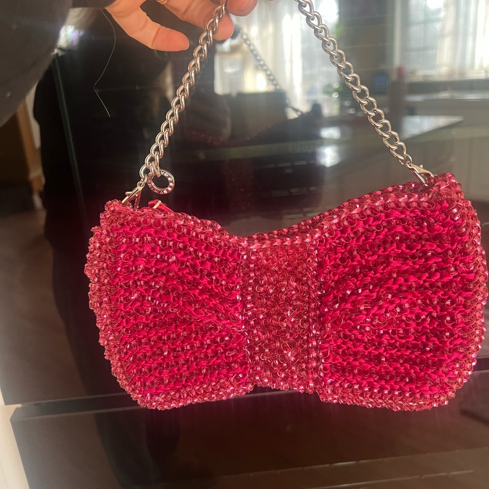 Anteprima pink bow wire bag